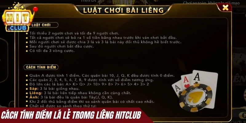 Cách tính điểm lá lẻ trong Liêng Hitclub