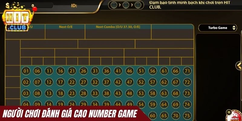 Người chơi đánh giá cao Number game